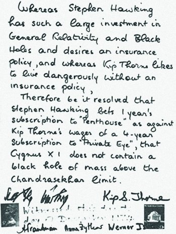 La goliardica scommessa fra Stephen Hawking e Kip Thorne