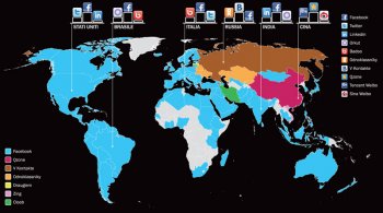 Mappa mondiale della popolarità dei social network